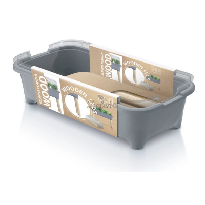 Szklarnia RESPANA PLANTER WOOD HIGH SET- antracytowy