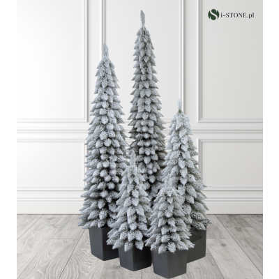 Choinka sztuczna  Świerk Zakopiański ośnieżony  w donicy Super slim