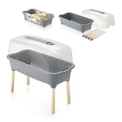 Szklarnia RESPANA PLANTER WOOD HIGH SET- antracytowy